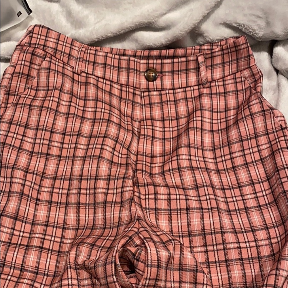 Pink plaid pants